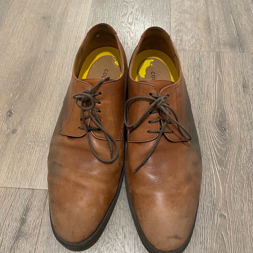 Cole Haan Tan Leather Oxfords